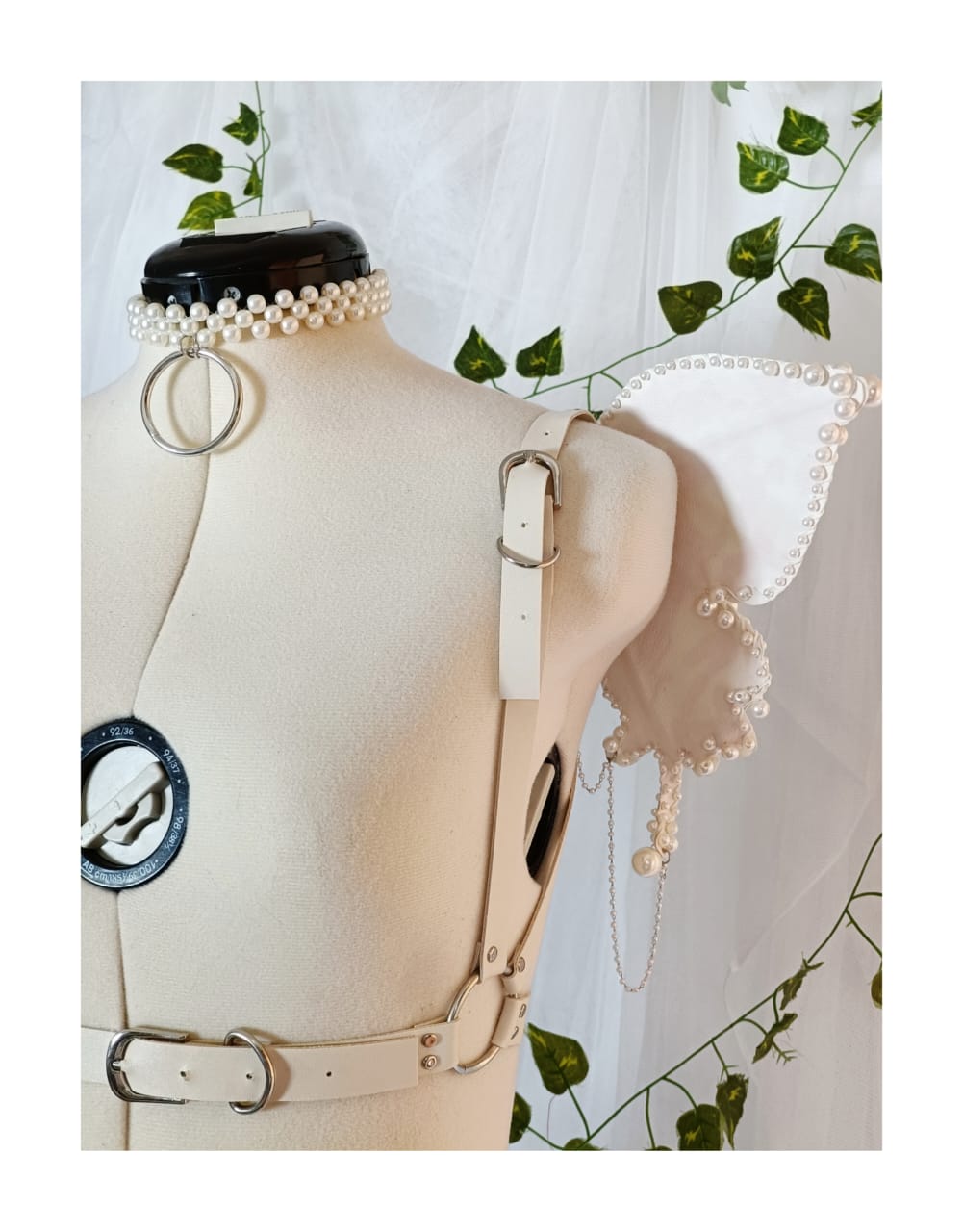The pearly butterfly harness top