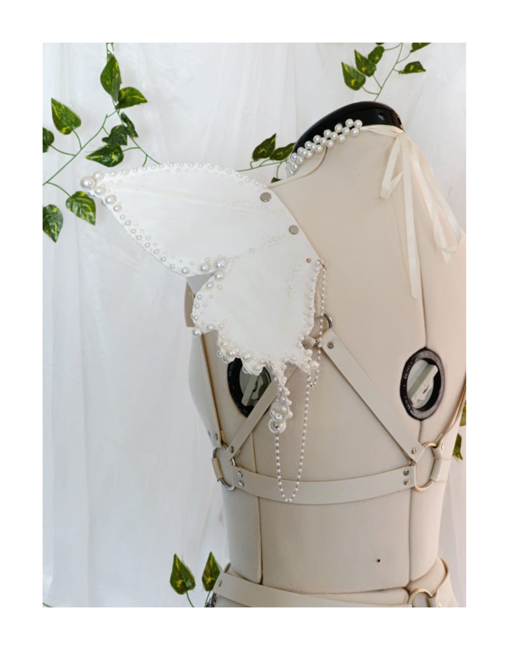 The pearly butterfly harness top